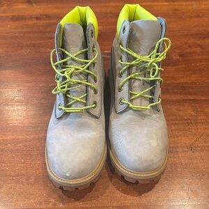 Timberland Boots Grey and Neon Green Men’s size 7
